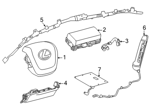 2022 Lexus NX350h Air Bag Components AIR BAG ASSY, CURTAI Diagram for 62180-78040