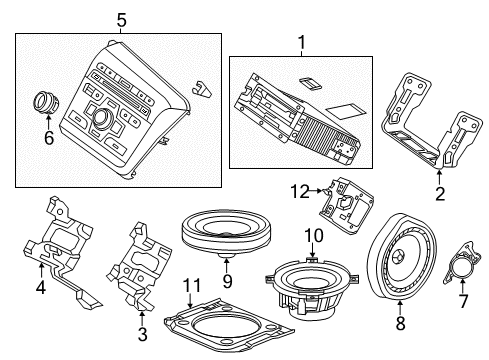 2012 Honda Civic Sound System Bracket, Radio (Driver Side) Diagram for 77256-TR0-A00