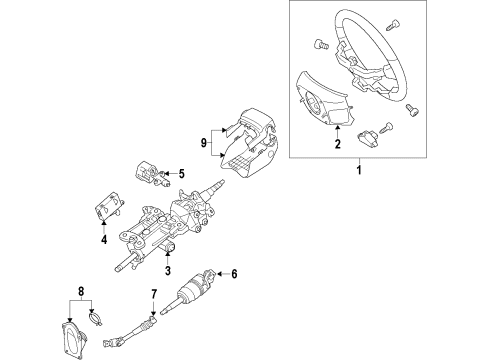 2020 Lexus LX570 Steering Column & Wheel, Steering Gear & Linkage Cover, Steering Column Diagram for 45286-60540-C0