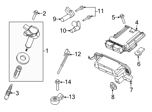 2015 Ford F-150 Ignition System Spark Plug Diagram for CYFS-12F-1X