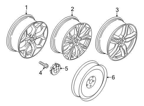 2018 BMW X1 Wheels Disc Wheel, Light Alloy, Orbitgrey Diagram for 36116856070