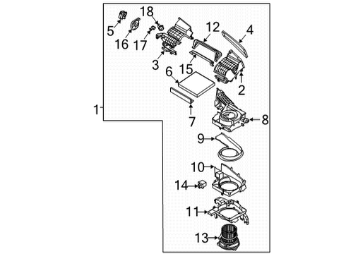 2021 Kia K5 A/C & Heater Control Units Arm-Floor Door Diagram for 97185-L1100