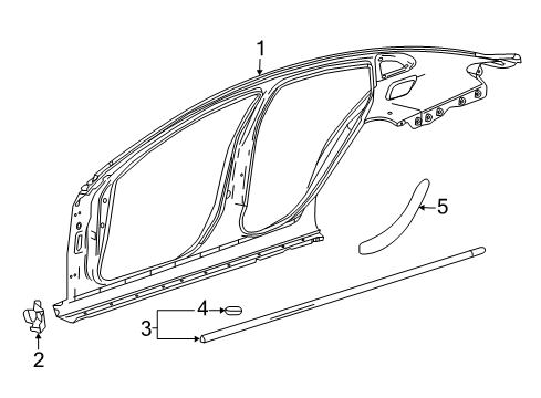 2021 Chevrolet Malibu Uniside Lower Weatherstrip Clip Diagram for 11570603