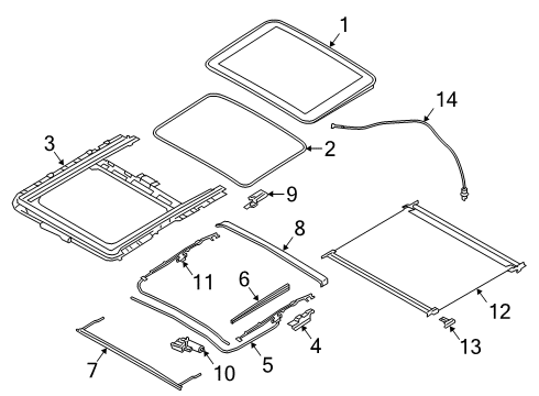 2021 BMW M340i Sunroof RAIN GUTTER Diagram for 54108737866