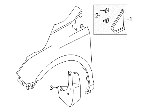 2020 Honda Odyssey Exterior Trim - Fender Garnish Assy., L. FR. Pillar Corner Diagram for 75495-THR-A01