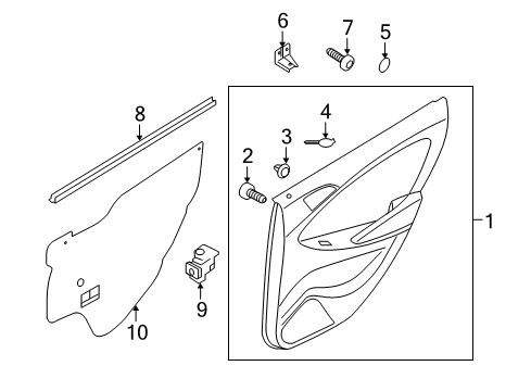 2016 Hyundai Accent Rear Door Panel Assembly-Rear Door Trim, LH Diagram for 83307-1R030-TCE