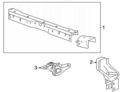 2019 Cadillac XTS Radiator Support Upper Bracket Diagram for 84431338