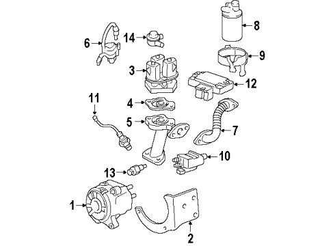 1995 Pontiac Firebird Powertrain Control Front Oxygen Sensor Diagram for 19178930