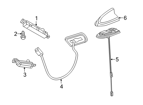 2021 Chrysler 300 Antenna & Radio Amplifier Diagram for 68425657AA