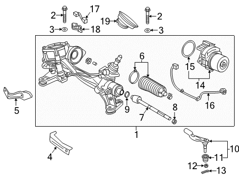 2020 Honda CR-V Steering Column & Wheel, Steering Gear & Linkage Harness Diagram for 53682-TLA-A52