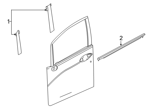 2015 Honda Fit Exterior Trim - Front Door Molding Assy., R. FR. Door Diagram for 72410-TD4-003