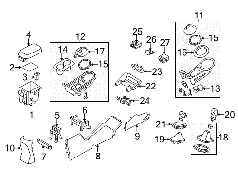 2011 Kia Sportage Ignition Lock Boot Assembly-Shift LEVE Diagram for 846403W020GAH