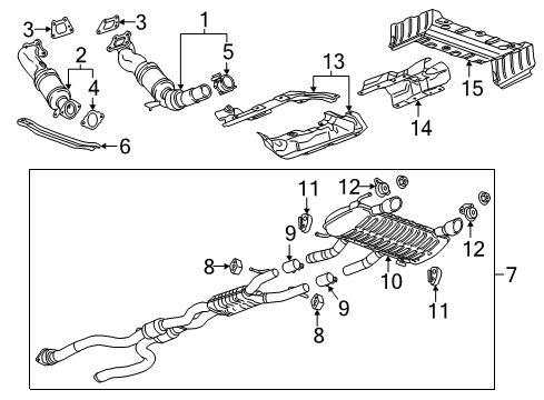 2016 Cadillac ATS Exhaust Components Muffler Diagram for 23167682