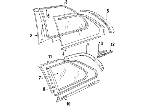 1989 BMW M3 Quarter Panel - Glass & Hardware Moulding Air Outlet Rear Right Diagram for 51131922272