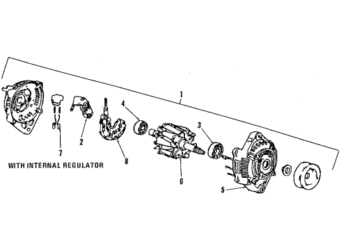 1995 Honda Accord Alternator Bearing, Front Generator Diagram for 31114-P01-014