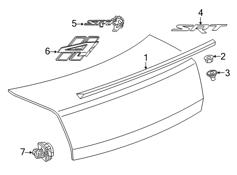 2021 Dodge Challenger Rear Spoiler NAMEPLATE Diagram for 68500281AA