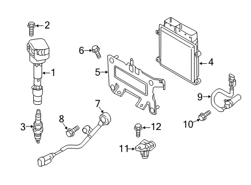 2020 Hyundai Elantra Powertrain Control Spark Plug Assembly Diagram for 1886709095