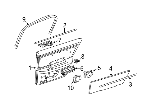 2002 Buick Park Avenue Interior Trim - Rear Door Lamp Asm, Rear Side Door Courtesy & Warning Diagram for 12372334