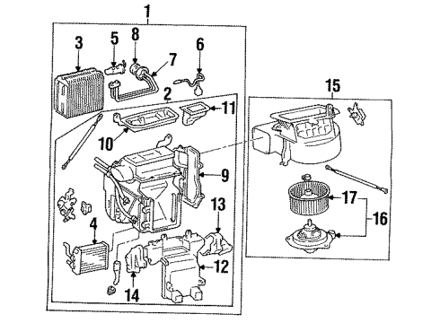 1992 Toyota Camry Air Conditioner Radiator Assy, Air Conditioner Diagram for 87050-33030