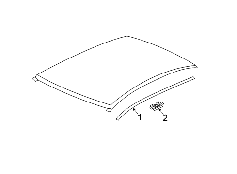 2012 Chevrolet Volt Exterior Trim - Roof Roof Molding Diagram for 22756386