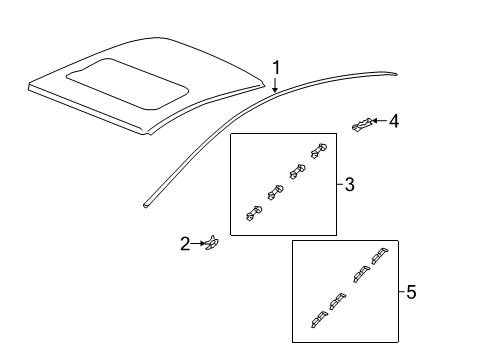 2009 Honda Civic Exterior Trim - Roof Molding, L. Drip Side Diagram for 73166-SVA-A01