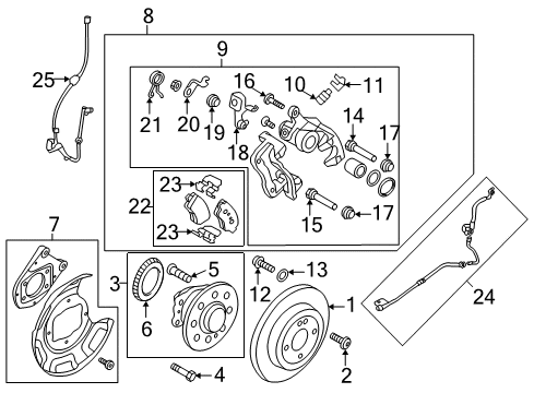 2020 Hyundai Accent Rear Brakes Drum Brake Assembly-Rear Diagram for 58400H9000