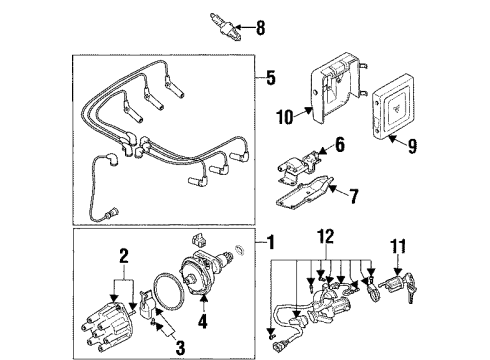 1994 Mitsubishi Montero Ignition System Wire Set-Spark Plug Diagram for MD976524