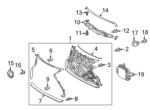 2020 Lexus LS500h Parking Aid Sensor, Ultrasonic Diagram for 89341-06070-C3