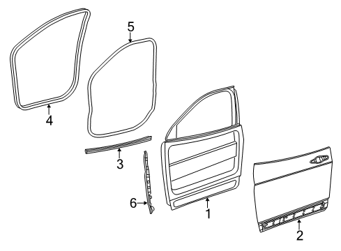 2014 Jeep Cherokee Front Door WEATHERSTRIP-Front Door Body Mounted Diagram for 68225187AB