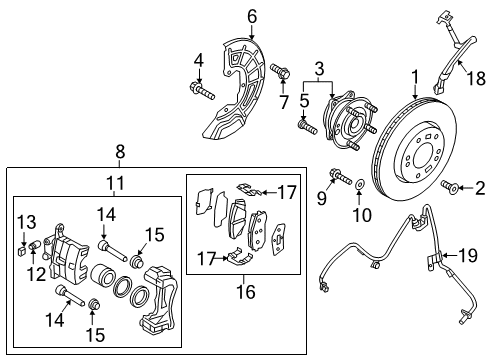 2019 Kia Optima Anti-Lock Brakes CALIPER Kit-Brake, RH Diagram for 58190-C1A20