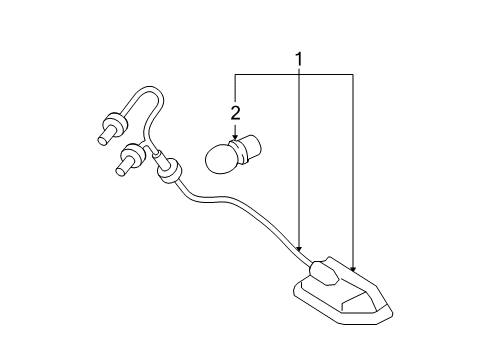 2008 Hyundai Santa Fe Bulbs Lamp Assembly-License Plate Diagram for 92501-2B000