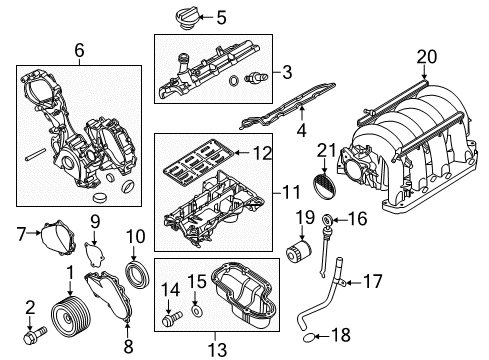 2015 Nissan NV2500 Throttle Body Throttle Chamber Assembly Diagram for 16119-7S00E