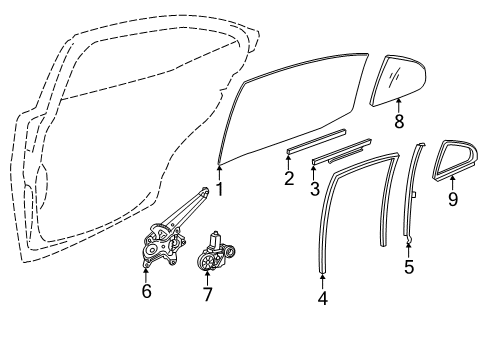 2021 Lexus IS300 Rear Door WEATHERSTRIP, RR Doo Diagram for 68189-53050