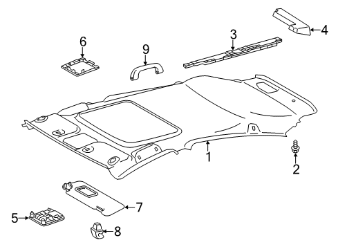 2012 Toyota Prius C Interior Trim - Roof Map Lamp Assembly Diagram for 81260-52151-B0