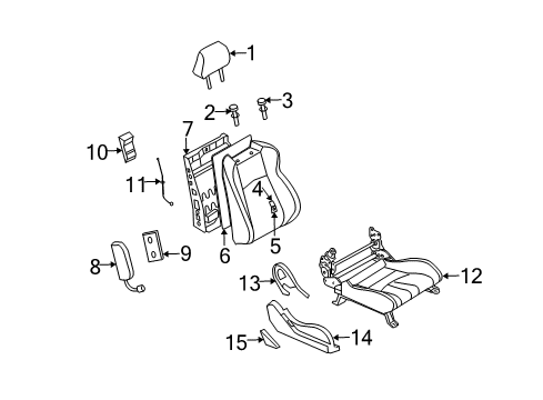 2008 Nissan 350Z Front Seat Components Cushion Complete-Front Seat RH Diagram for 873A2-CD46A