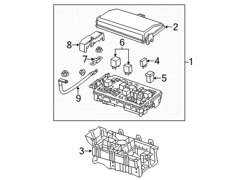 2014 Buick LaCrosse Fuse & Relay Rear Cover Diagram for 13222785