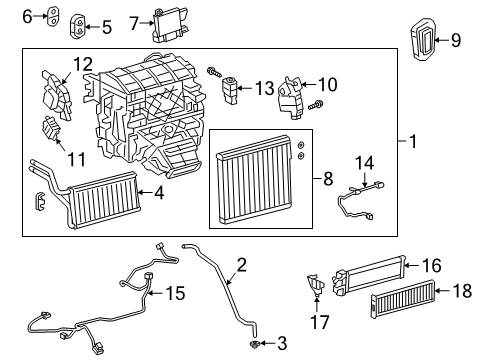 2021 Toyota Avalon A/C & Heater Control Units Dash Control Unit Diagram for 86140-07121