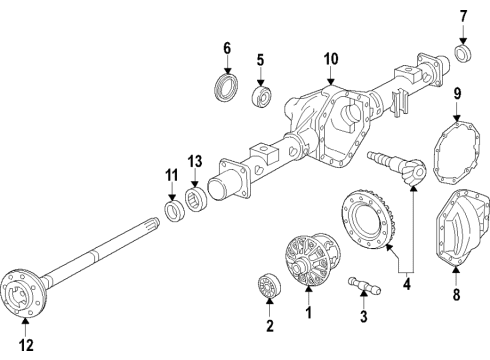 2019 GMC Sierra 1500 Rear Axle, Differential, Propeller Shaft Axle Assembly Diagram for 84833854