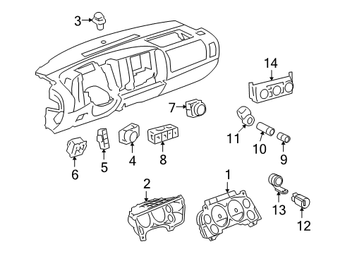 2010 Chevrolet Silverado 1500 Instruments & Gauges Switch Asm-Accessory Diagram for 25845484