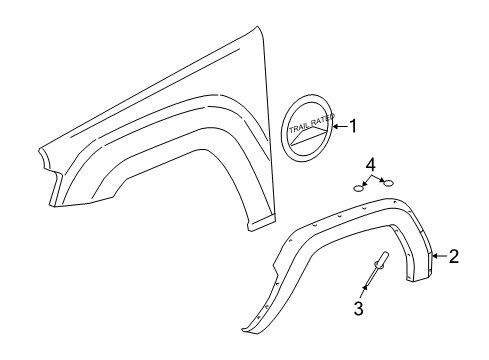 2007 Jeep Commander Exterior Trim - Fender APPLIQUE-Fender Wheel Opening Diagram for 5JP82TZZAC