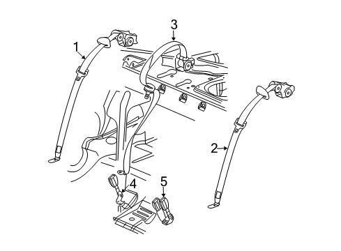 2006 Cadillac STS Seat Belt Retractor Assembly Diagram for 15830222