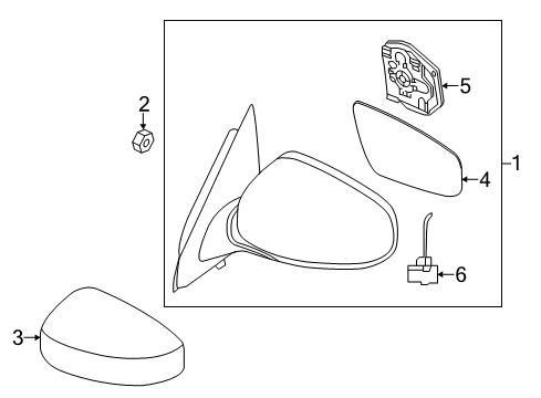 2015 Nissan Pathfinder Outside Mirrors Mirror Assembly-Outside RH Diagram for 96301-3KA9A