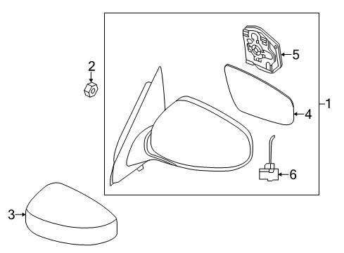 2015 Nissan Pathfinder Outside Mirrors Glass-Mirror, RH Diagram for 96365-3KS0A