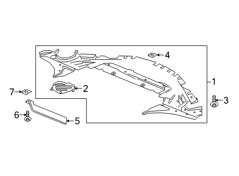 2020 Chevrolet Equinox Front Bumper & Grille - Splash Shields Underbody Shield Diagram for 84211842