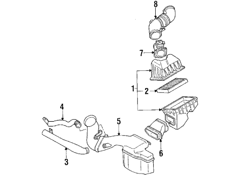 1992 Infiniti Q45 Air Intake Duct-Air Diagram for 16554-61U02