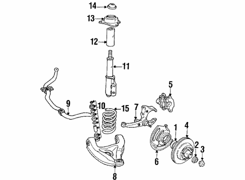 1987 Pontiac Firebird Front Brakes Pad Kit, Front Disc Brake Diagram for 12518935