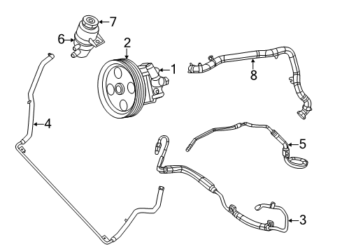 2016 Dodge Grand Caravan P/S Pump & Hoses, Steering Gear & Linkage Reservoir-Power Steering Fluid Diagram for 4743676AD