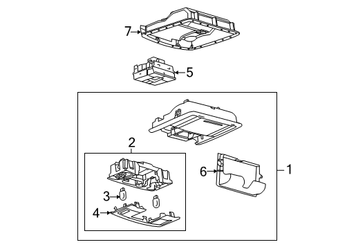 2012 Ford Edge Overhead Console Overhead Console Diagram for AT4Z-78519A70-AA