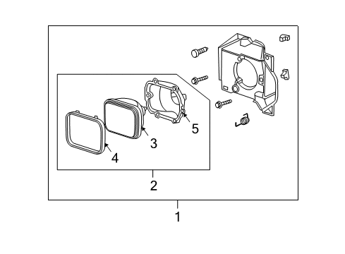 2005 GMC Canyon Headlamps Composite Assembly Diagram for 20766569