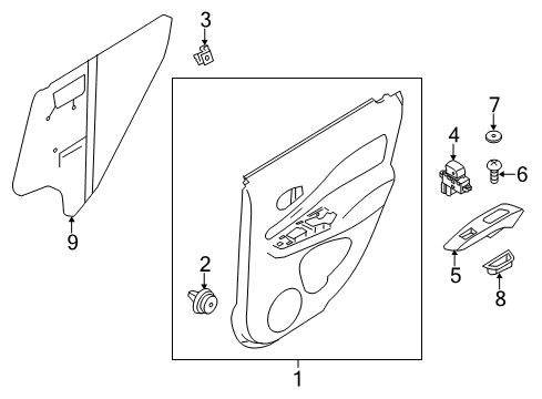 2016 Nissan Versa Note Rear Door Screen-Sealing, Rear Door Diagram for 82860-3WC0A